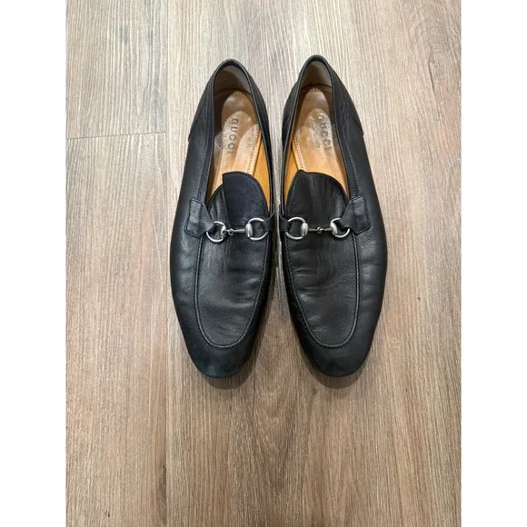 Gucci Mens Black Leather Horsebit Loafers Silver Hardware Made in Italy 12.5 - Picture 1 of 10
